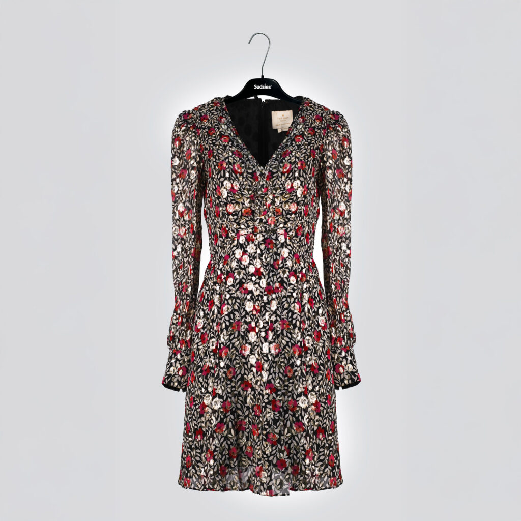 Kate Spade floral dress professionally cleaned and presented by Sudsies Dry Cleaning