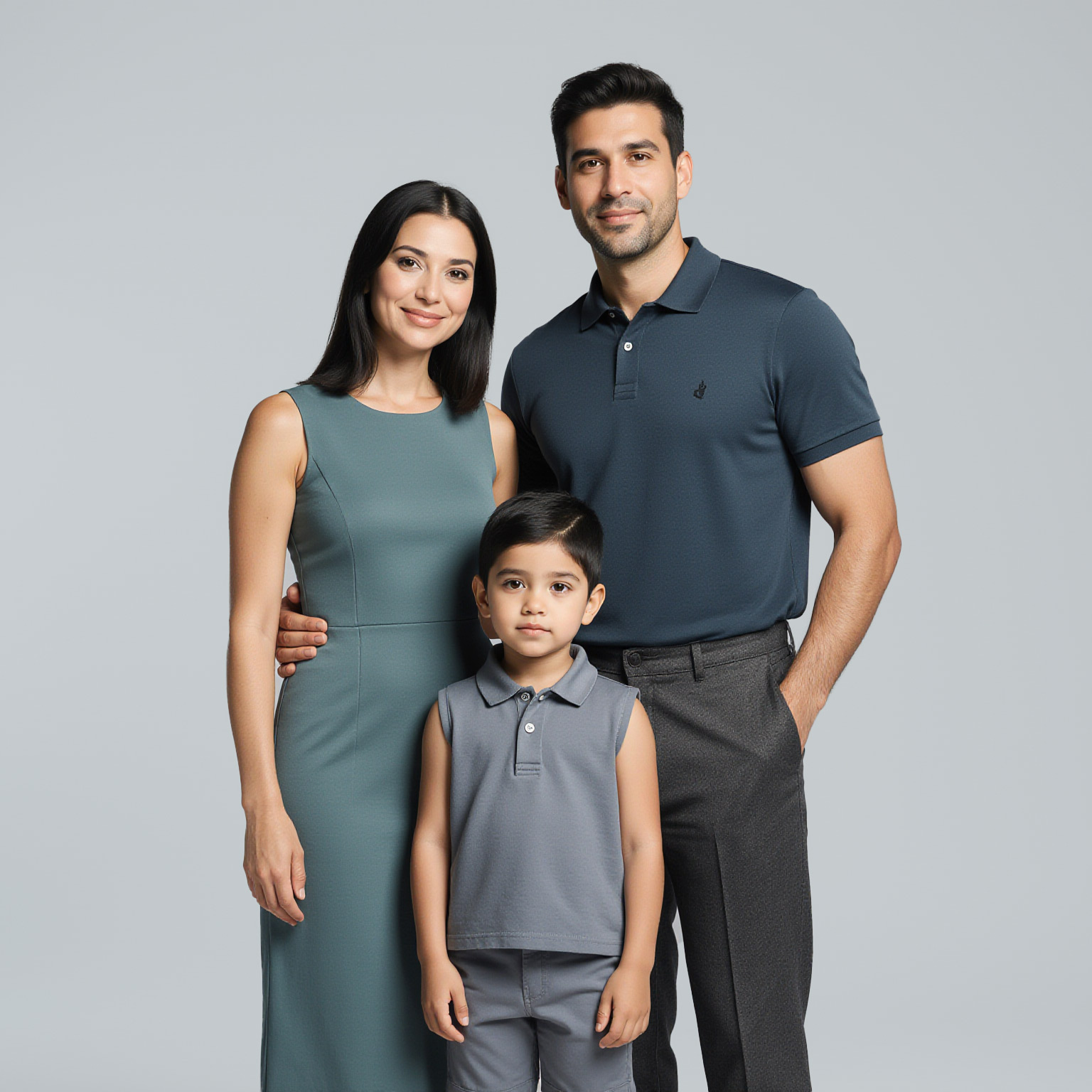 Family wearing professionally cleaned clothing by Sudsies in Aventura